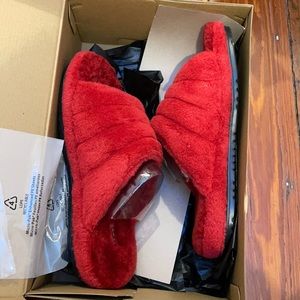 Red Ugg slides